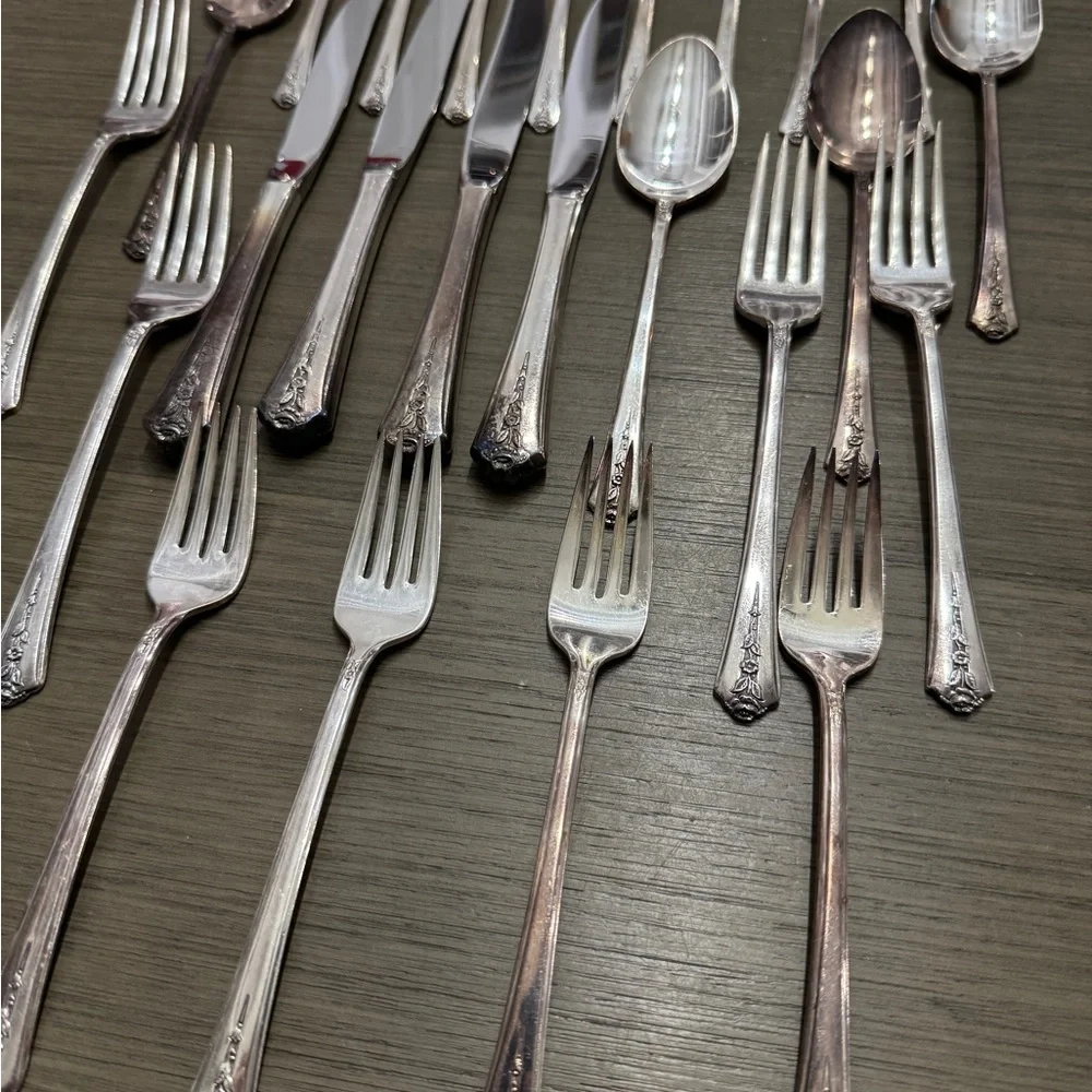 Vintage Holmes & Edward’s Silver INLAID Flatware Set- 24 Pcs.